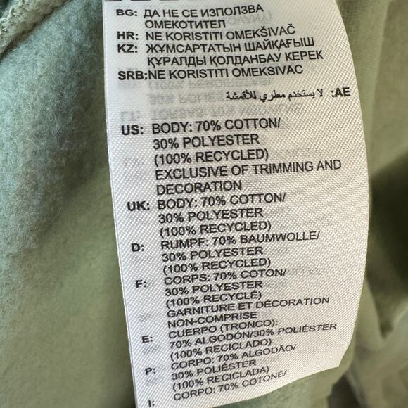 ADIDAS Essentials Fleece Pullover Hoodie Sage Green Men’s Sz Large EUC $50 MSRP - Picture 10 of 10